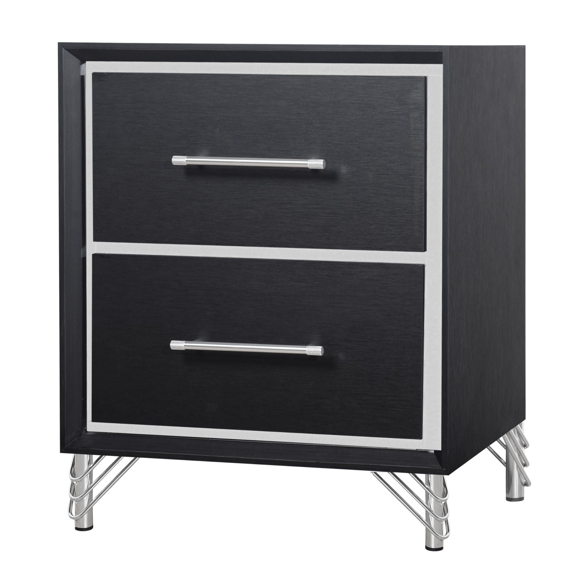 Ava - 2 Drawer Nightstand - Ebony - Stylish Home Furniture