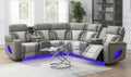 U58 - Power 3 Piece Sectional With Bluetooth Speaker And Wireless Charger - Gray - Stylish Home Furniture