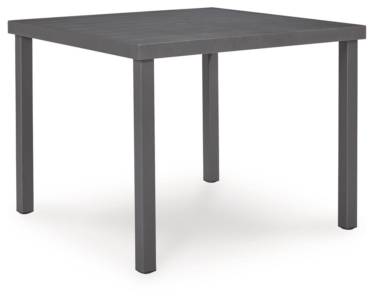 Rocky Creek - Square Dining Table With Umbrella Option - Gray - Stylish Home Furniture